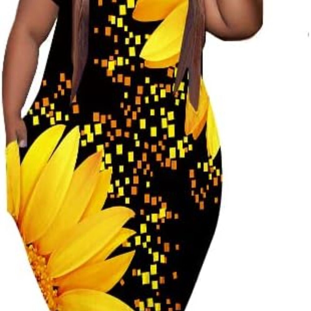 Oversize T-Shirt Dress Plus Size Short Sleeve Maxi Pockets Casual